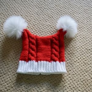 FUNKY Santa Clause Christmas hat with two pompoms